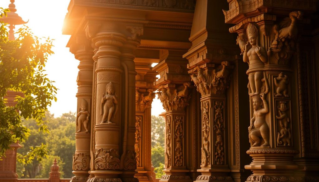 Intricate carvings at Virupaksha Temple