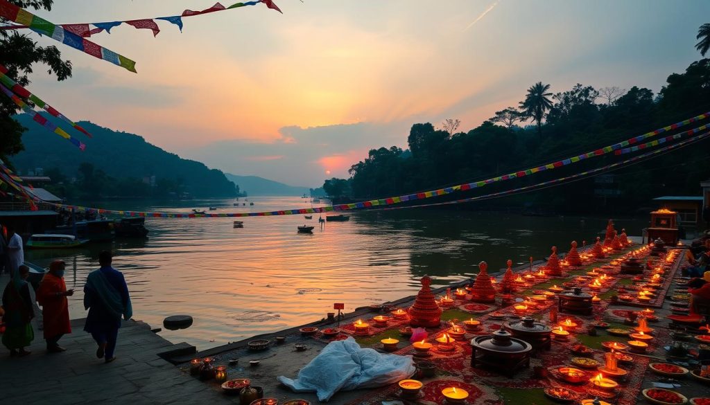 Religious ceremonies at Manipur River