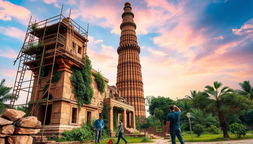 conservation challenges Qutub Minar