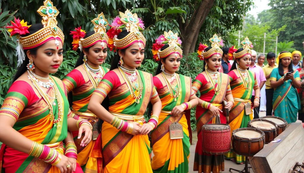 dance preparation in Tripura