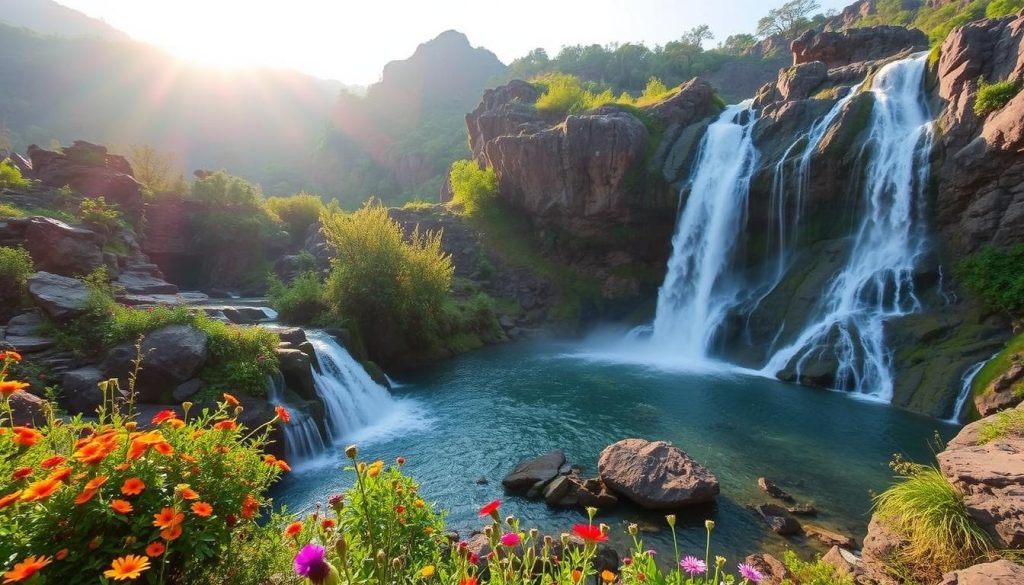 picturesque waterfalls Rajasthan